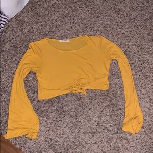 Long sleeve orange crop top